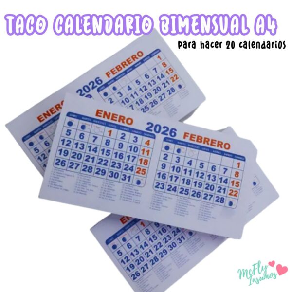 taco calendario bimensual A4