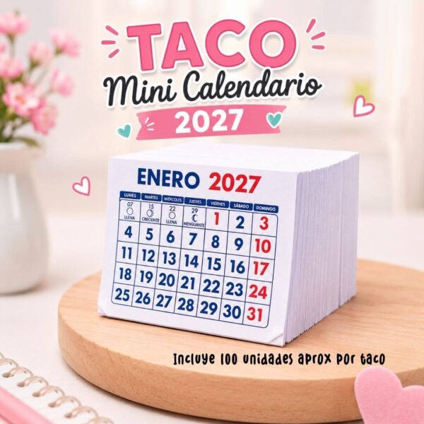 Taco mini calendario 2027
