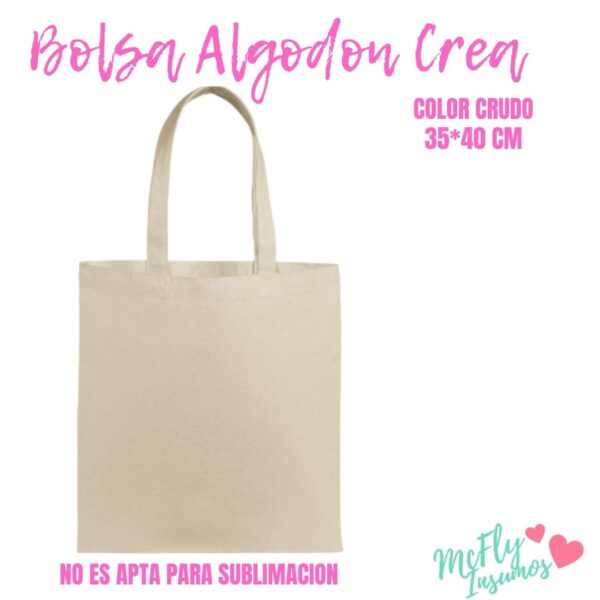 Bolsa Algodon Crea/ Color CRUDO/ 35*40cm