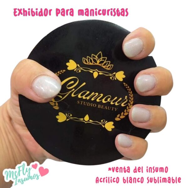 Exhibidor acrilico para manicuristas / 5 und / sublimable