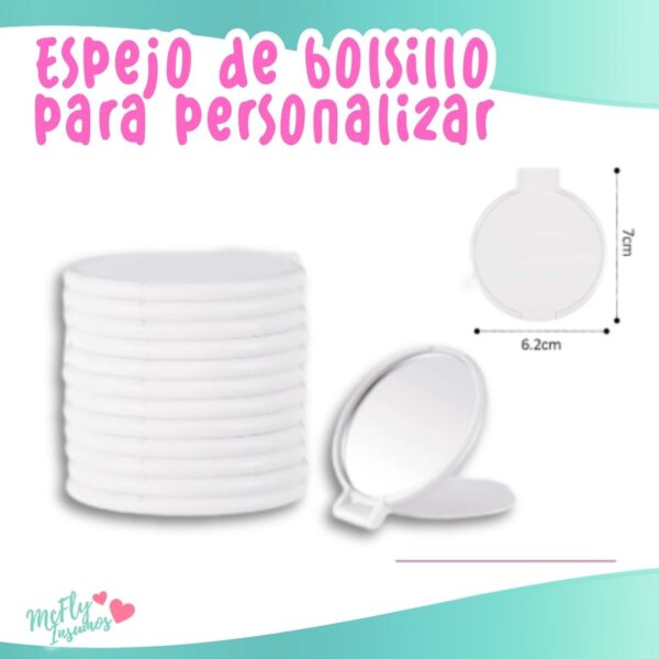 Espejo de bolsillo para personalizar/ blanco