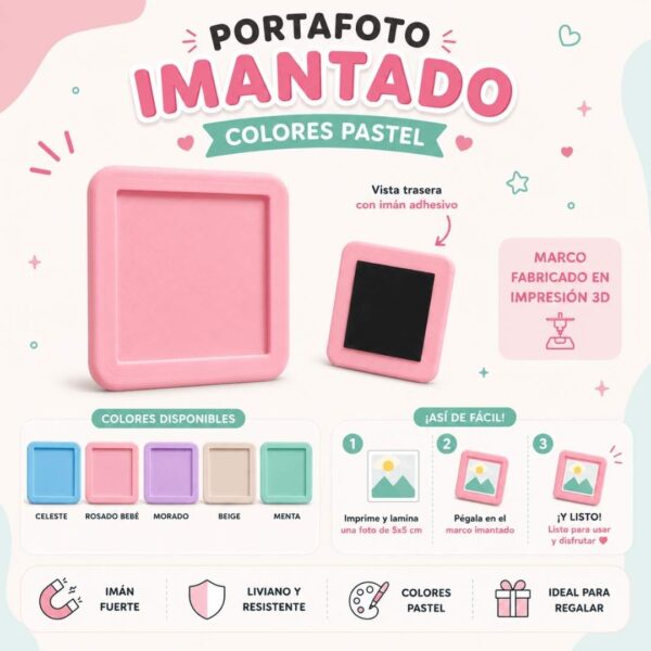 Portafoto con iman / 25 unidades / Impresion 3D